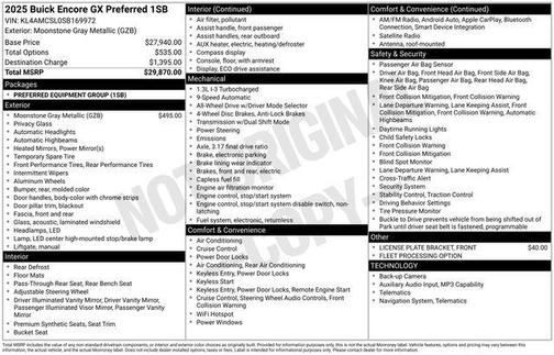 Moonstone Gray Metallic 2025 Buick Encore GX Preferred