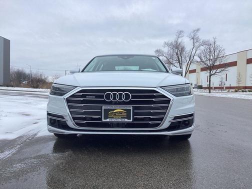 Glacier White Metallic 2019 Audi A8 L 55