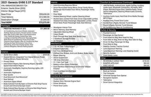 2021 Genesis GV80 3.5T