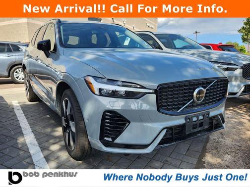 Gray Metallic 2025 Volvo XC60 Plug-In Hybrid Plus, T8 AWD Electric/Gasoline, Dark