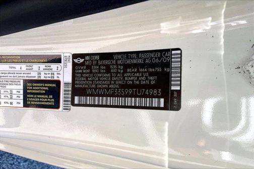 Pepper White 2009 MINI Cooper