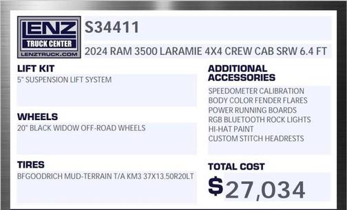 2024 RAM 3500 Laramie Crew Cab 4x4 6'4' Box