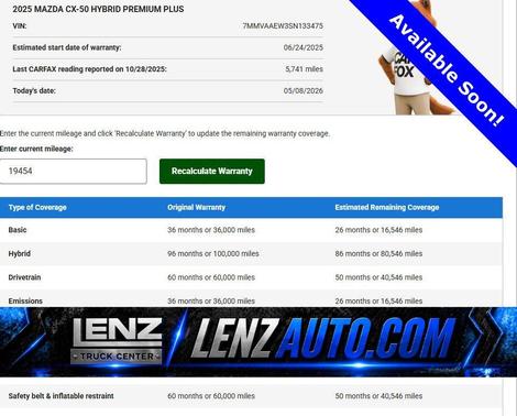 wind chill pearl 2025 Mazda CX-50 Hybrid Premium Plus Package