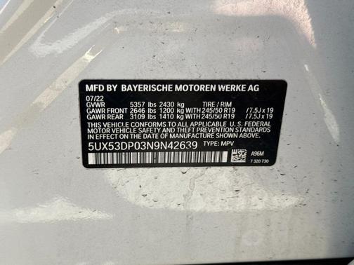 Mineral White Metallic 2022 BMW X3 xDrive30i