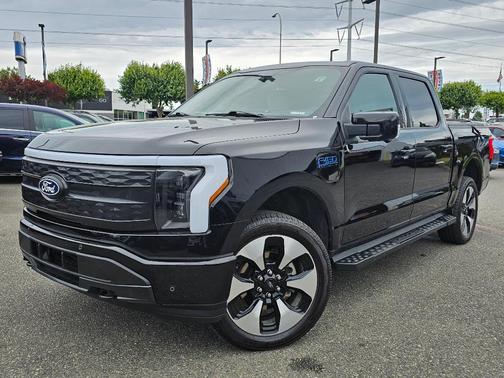 Black 2025 Ford F-150 Lightning Platinum