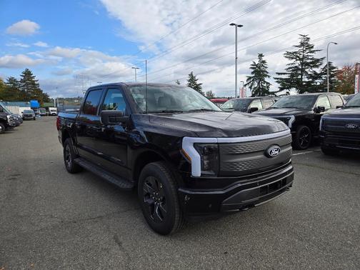 Agate Black Metallic 2025 Ford F-150 Lightning Flash