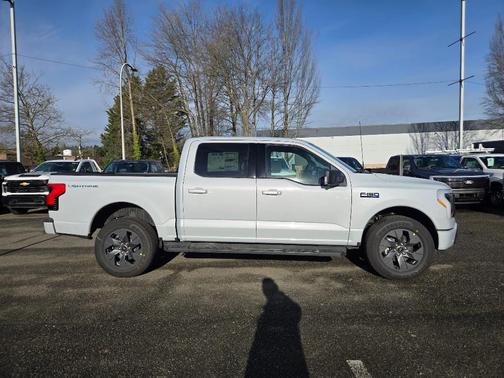 Space White Metallic 2025 Ford F-150 Lightning Flash