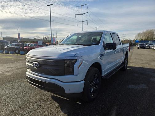 Space White Metallic 2025 Ford F-150 Lightning Flash