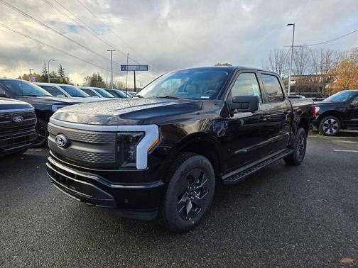 Agate Black Metallic 2025 Ford F-150 Lightning Flash