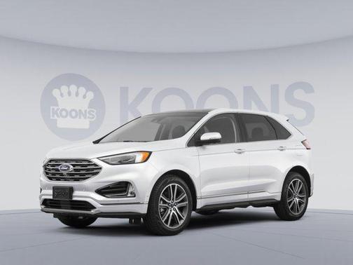 White Platinum Metallic Tri-Coat 2019 Ford Edge Titanium