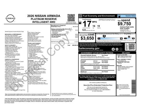 2026 Nissan Armada PLRES
