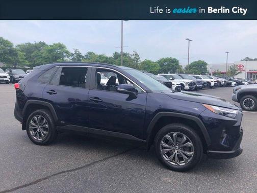 Blue 2022 Toyota RAV4 Hybrid XLE Premium