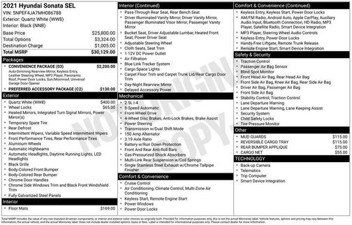 2021 Hyundai SONATA SEL