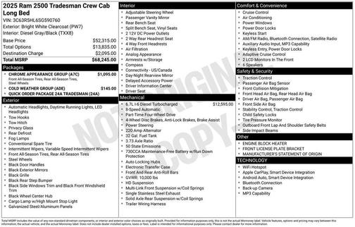 2025 RAM 2500 Tradesman Crew Cab 4x4 8' Box