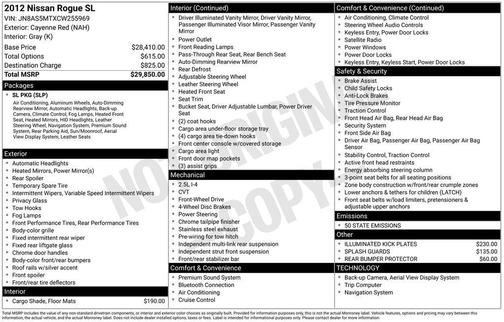 2012 Nissan Rogue SV w/SL Pkg