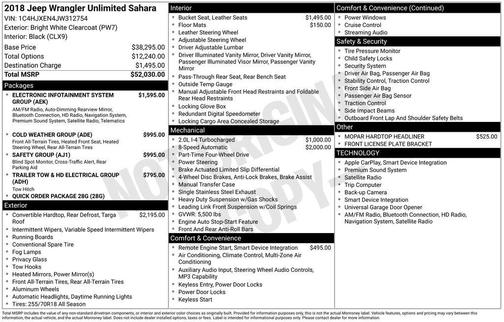 2018 Jeep Wrangler Unlimited Sahara