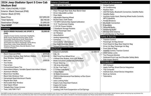 2024 Jeep Gladiator Sport S