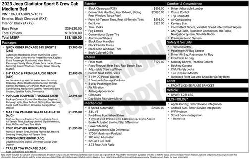 2023 Jeep Gladiator Sport S