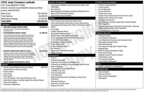Granite Crystal Metallic Clearcoat 2022 Jeep Compass Latitude