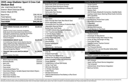 2025 Jeep Gladiator Sport S