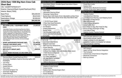 2026 RAM 1500 Big Horn/Lone Star
