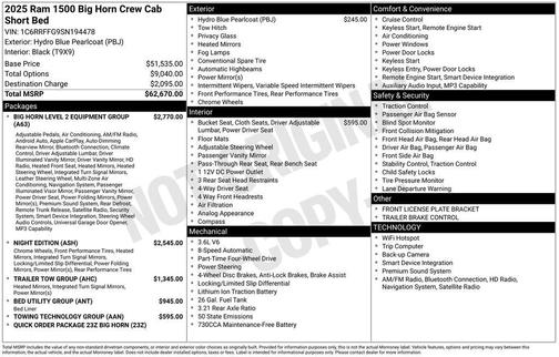2025 RAM 1500 Big Horn/Lone Star