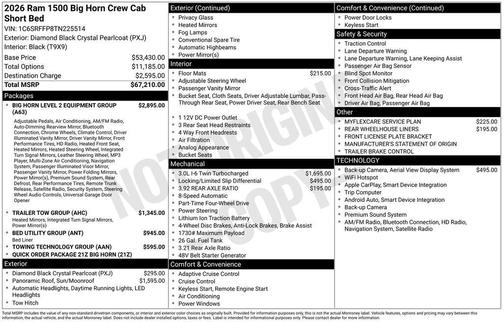 2026 RAM 1500 Big Horn/Lone Star