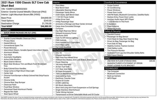 2021 RAM 1500 Classic SLT