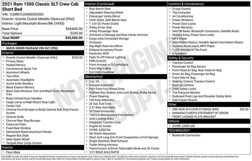 2021 RAM 1500 Classic SLT