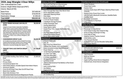 2026 Jeep Wrangler Willys