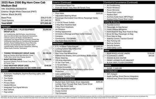 2025 RAM 2500 Big Horn Crew Cab 4x4 6'4' Box