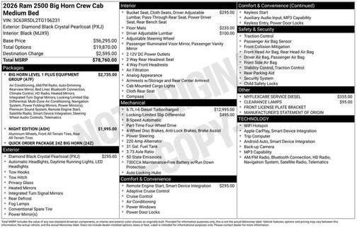 2026 RAM 2500 Big Horn