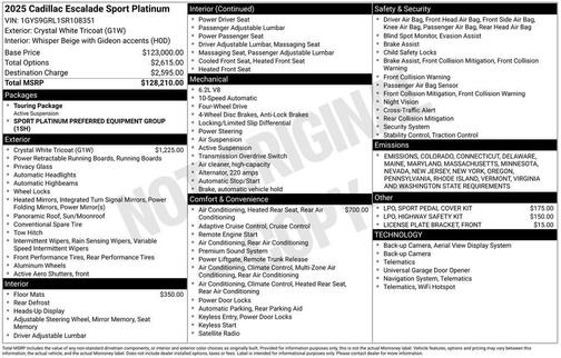 2025 Cadillac Escalade Sport Platinum