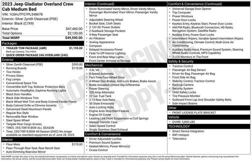 2023 Jeep Gladiator Overland