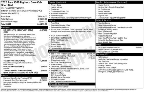 2026 RAM 1500 Big Horn/Lone Star