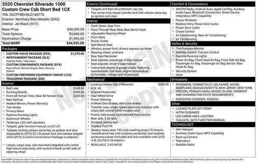 2020 Chevrolet Silverado 1500 Custom