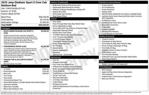 2025 Jeep Gladiator Sport S