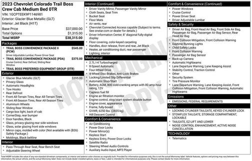 2023 Chevrolet Colorado Trail Boss