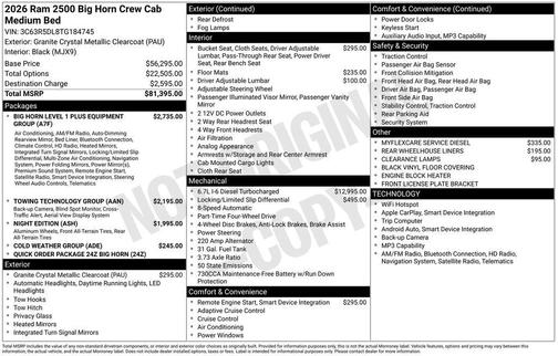 2026 RAM 2500 Big Horn