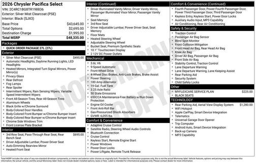 2026 Chrysler Pacifica L