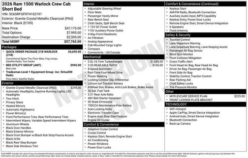 2026 RAM 1500 Warlock