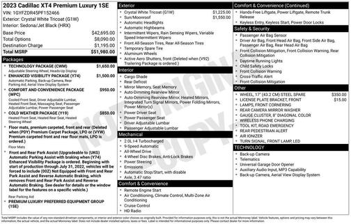2023 Cadillac XT4 Premium Luxury