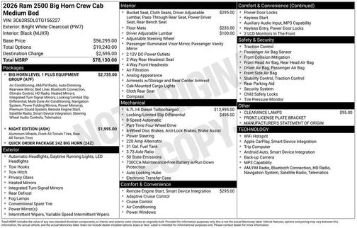 2026 RAM 2500 Big Horn