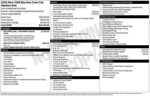 2026 RAM 2500 Big Horn