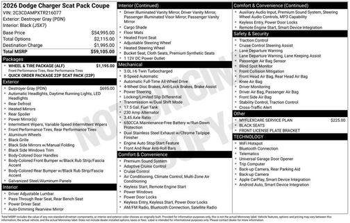 2026 Dodge Charger R/T Scat Pack
