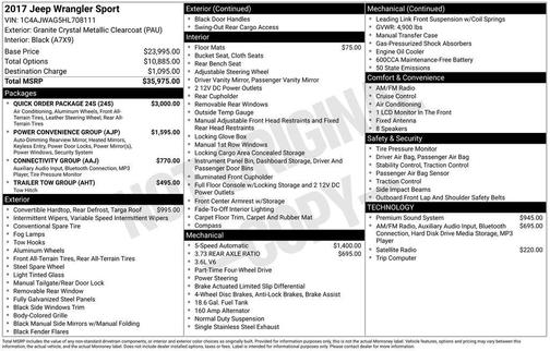 2017 Jeep Wrangler Sport