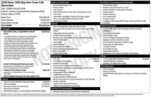 2020 RAM 1500 Big Horn/Lone Star