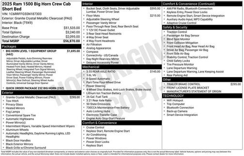 2025 RAM 1500 Big Horn/Lone Star