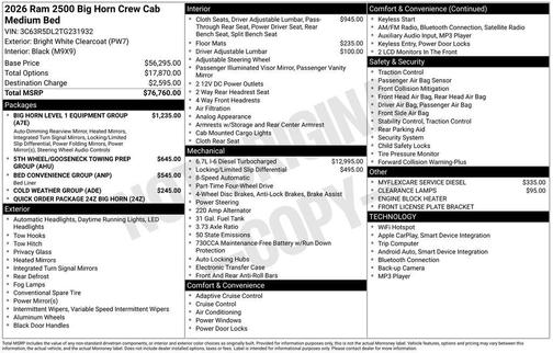 2026 RAM 2500 Big Horn