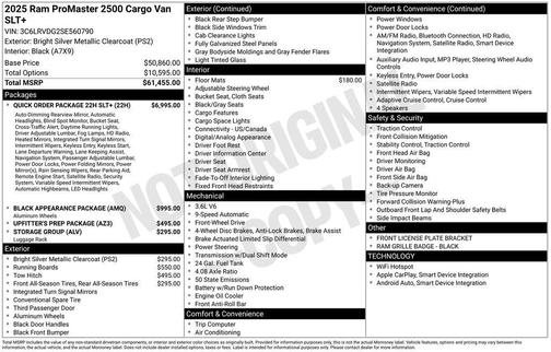 2025 RAM ProMaster 2500 High Roof